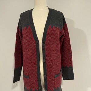 Brand New with tags Stylish Red and Gray Woman’s Sweater